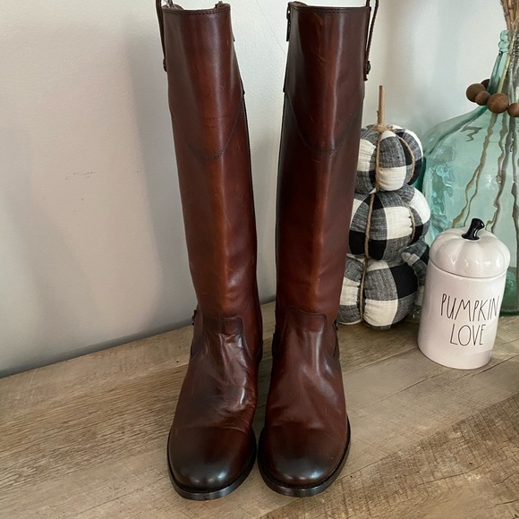 NWOT Frye Redwood Melissa Tab Tall Riding Boots - Picture 2 of 10
